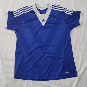 Adidas Women's Climacool Jersey Formotion Activewear Top X-Large Blue and White